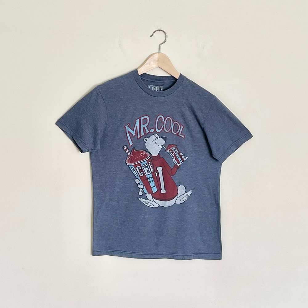 ICEE Chill Bear Mr. Cool Retro Graphic Blue T Shirt Adult size Small
